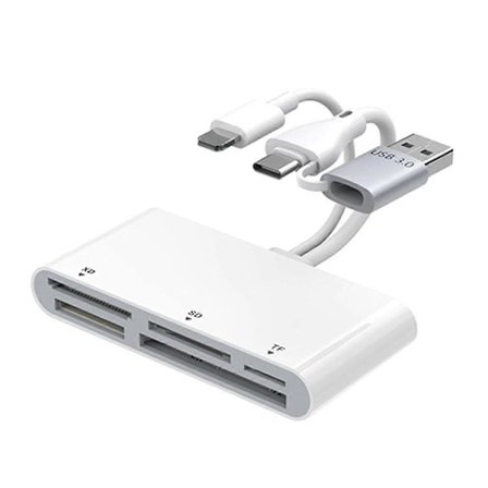 5-i-1 Minnekortleser Type C USB A til SD/TF//MS/XD USB OTG Adapter, Multi Minnekortleser