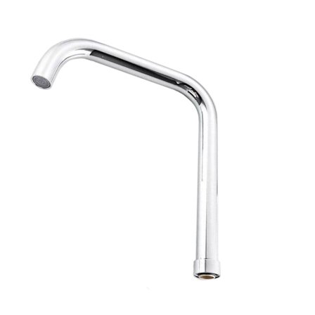 Rustfrit stål køkkenhane tud - Stort J-formet rør med messinghætte