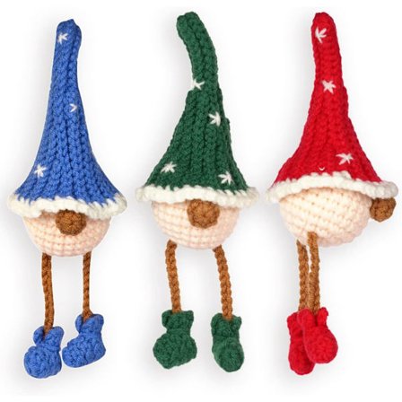 Hæklesæt til begyndere DIY hæklesæt til at lave 3 farver garn nisser hækle startpakke til voksne og børn