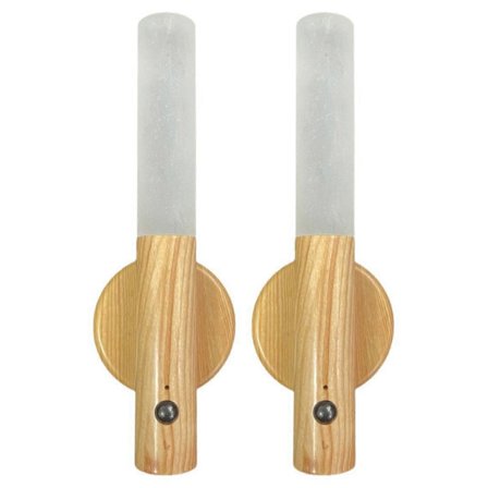 Valnød Smart Bevægelsessensor LED Natlys USB Genopladelig Væglampe til Entré, Soveværelse & Skab