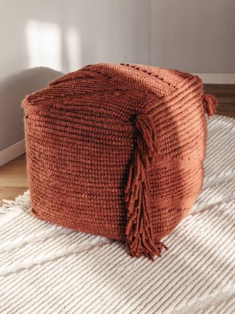 Pufa Rhapsody Pouf Cover - Rdzawa Czerwień 40X40
