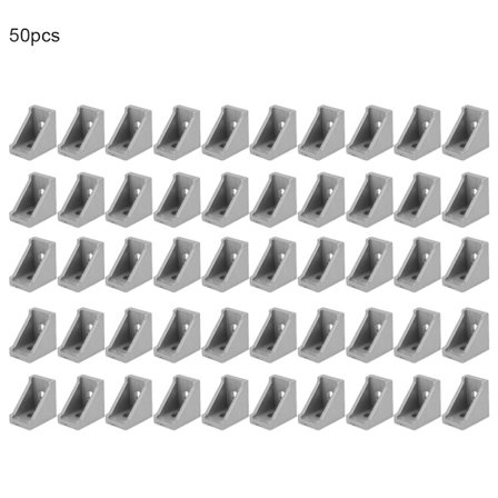 50 st Aluminium Vinkelbeslag 2 Hål Rät Vinkel L Typ för 2028 Aluminiumprofil