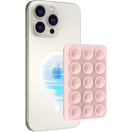 Kompatibel med iPhone 16/15/14/13/12-serien, Magnetisk sugekop telefonholder kompatibel med iPhone MagSafe telefoncover, Spejl brusebad telefonholder