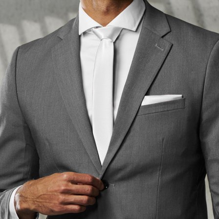 Cravate classique blanche 6 cm pour hommes - Cravates slim