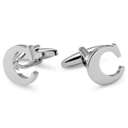 Boutons de manchette argentés l'initiale - lettre C pour hommes - pour Hommes - Trendhim