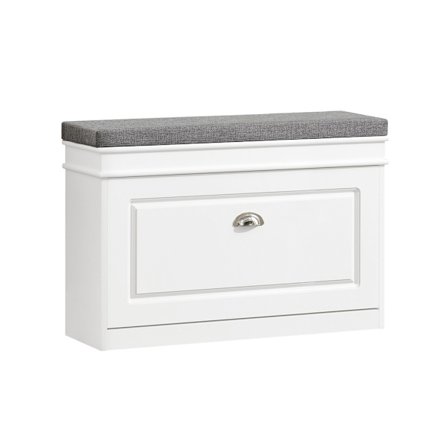 SoBuy vit skohylla med 1 dörr 24x75.01x51cm, funktionell FSR82-L-W