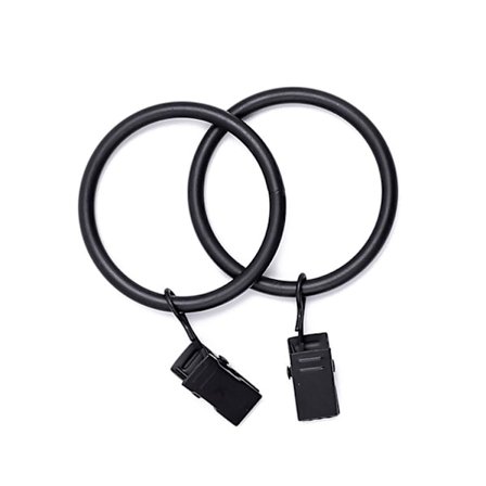 5 st svarta gardinringklämmor, gardinkrok hängarklämma ring används för att hänga gardinrosetter, gardinringar