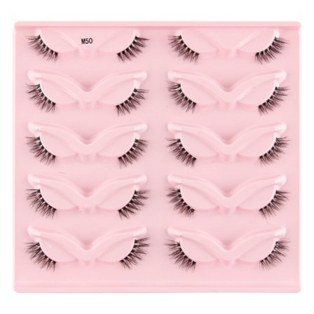 Halvfransar Naturligt utseende Wispy Cat-Eye Ögonfransar 3D lösögonfransar Fluffy-Soft 10 Par Faux Mink Fake Lashes Sets