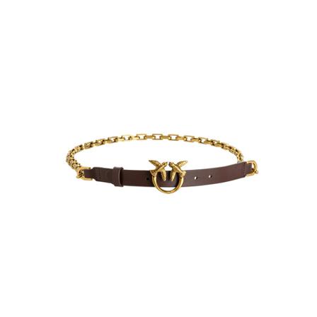 Pinko Love Y Bælte Simply H2 Vit.seta Antique Gold Lilla, Dame Bælter