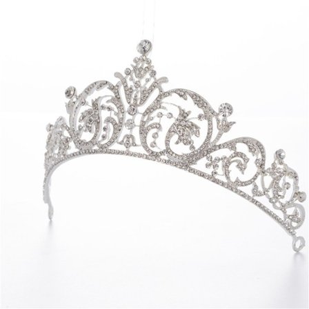 Kvinnor Födelsedag Drottning Kronor Tiaror Svart Metall Kristall Rhineston