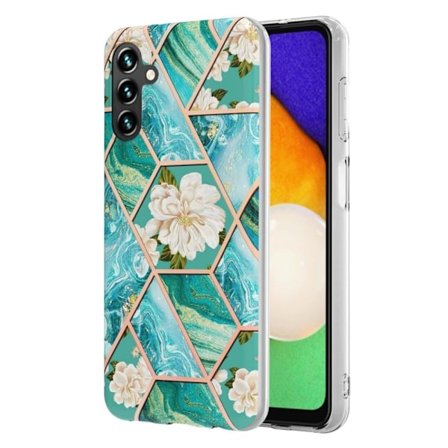 Marble Samsung Galaxy A34 5G Suojakotelo - Blue Flowers