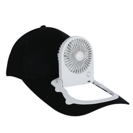 USB-lataava tuuletin baseball-lippis kirjainbrodeeraus Mini-jäähdytin 3 nopeutta Trucker Hat (Musta)