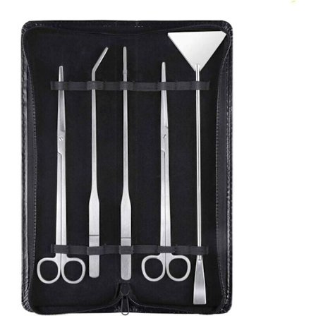 Akvarium Aquascaping Kit 5 i 1 Rustfritt Stål Akvarium Tank Vannplante Verktøysett Pinsett Saks Spatel..