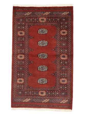 Tecido À Mão Paquistão Bucara 2Ply Tapete 94X157 Lã Vermelho Escuro/Preto Pequeno
