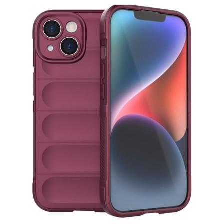 SKALO iPhone 15 Rugged Bumpers TPU-suojakuori Wine red
