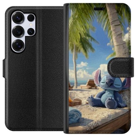 Kompatibelt Lommeboketui til Samsung Samsung Galaxy S25 Ultra Disney Stitch klemmer skilpadde tropisk strand