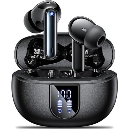 S680 Langattomat Bluetooth-kuulokkeet, 30H toistoaika C4U ANC ENC BT 5.3, HiFi-stereo Over Ear -kuulokkeet mikrofonilla, musta
