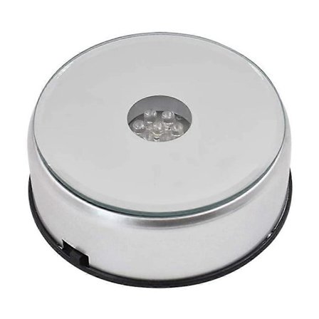 Drejeskive til udstilling af krystaller, glaskunst, LED farvet roterende krystal display stand med USB-kabel