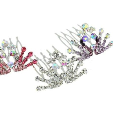 Hårkamme, kroneform, skinnende design