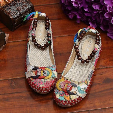 Håndlagde Perleblonder Beijing Sko Pustende Damesko