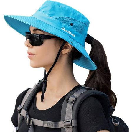 Solhatt Kvinnor Män 3u201d Bred Brätte UPF 50+ Fiske Strand Hink Hattar Skyblue