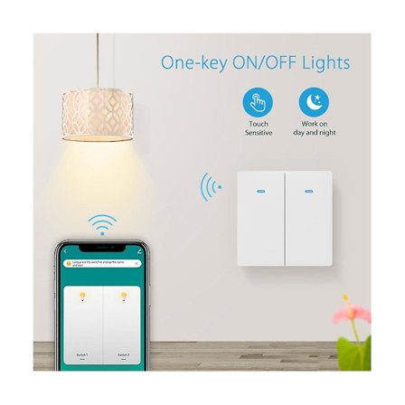 Neo Tuya Wifi Intelligent Europeisk 2-vägs Mekanisk Ljusstyrningsbrytare Tuya Wifi Eu Ljusbrytare