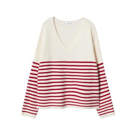 Mango Striped sweater Rød, Dame