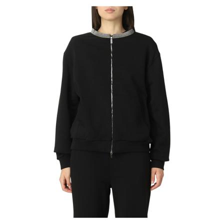 Fabiana Filippi, Zipped Through Sweatshirt Zwart, Dames, Maat:S