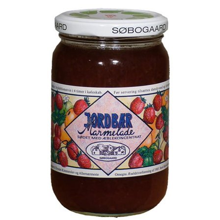 Søbogaard Jordbærmarmelade sødet m. æble Ø 390 g, Helse & Madvarer, Smørepålæg, Marmelade