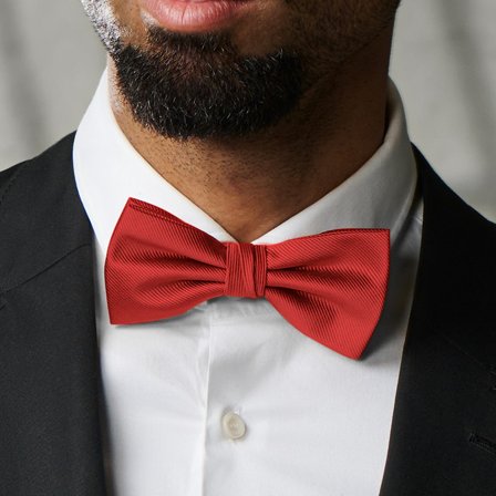 Red Pre-Tied Silk-Twill Bow Tie for Men - Pre-tied bow ties