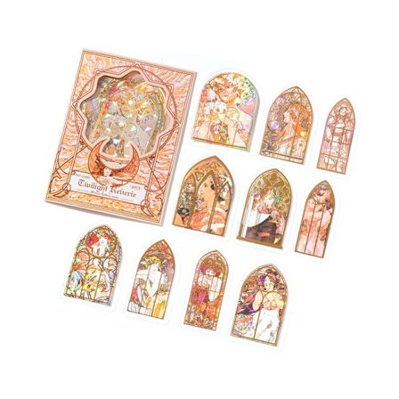 20st Mucha Gallery Series Dekorativt laserguldklistermärke B B