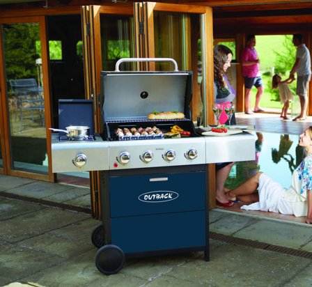Outback Meteor 4 Burner Blue Gas BBQ Hooded (OUT370699)