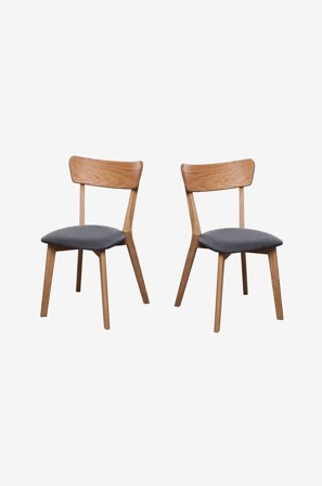 Wood Furniture - Spisestolsett med to Diana Soft, mørk grå - Brun - Stoler - Fra Homeroom