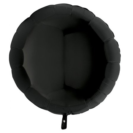 Stor Rund Folieballon Sort