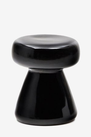 Kave Home - Manya svart keramisk sidebord, Ø 38 cm - Svart - Avlastningsbord - Fra Homeroom