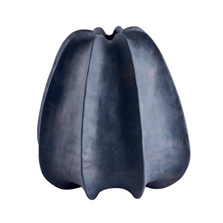 Sort keramisk vase, 34 cm, organisk design