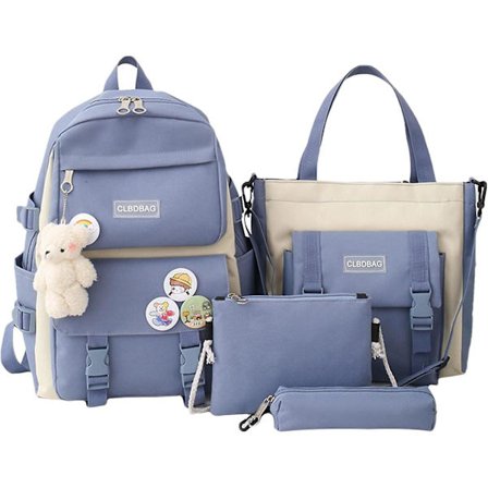 Ornitolog Skolväskor Ryggsäckar för söta tonårsflickor Printed 4st set Kawaii skolryggsäcksset Söt estetisk ryggsäck för skolan Y