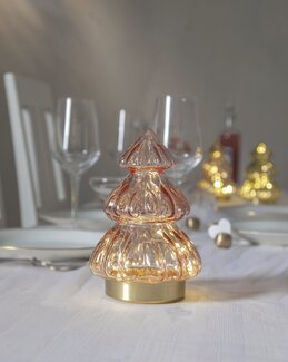 LED Glasdekoration gran Rosa