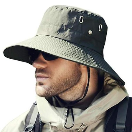 Herre Sommer Solhat Vindtæt Rem Bred Skygge Anti-UV Solbeskyttelse Sammenfoldelig Bærbar Havearbejde Fiskeri Rejse Kasket Udendørs Fiskerhat