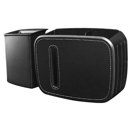 Irrotettava auton roskakori, irrotettava auton istuimen taakse roikkuva roskakori, auton roskasäilytyslaatikko, musta