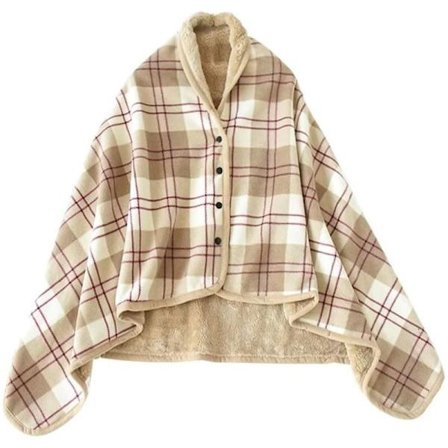 Varm vinterponcho for kvinner, tykk rutete skuldercape, mykt kasjmirpledd, unisex-poncho