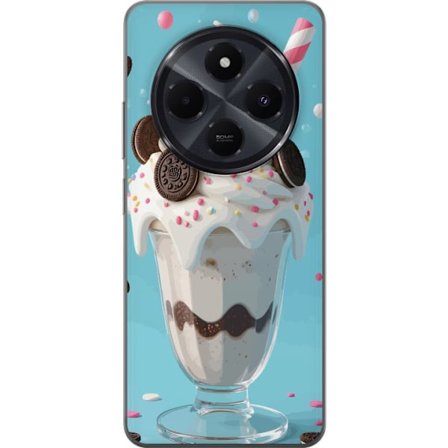 Kompatibelt Mobildeksel til Xiaomi Redmi A4 Milkshakeplakat iskremsglass desserter informasjonskapsler pisket krem Oreo søtsaker godteri kawaii blå ba