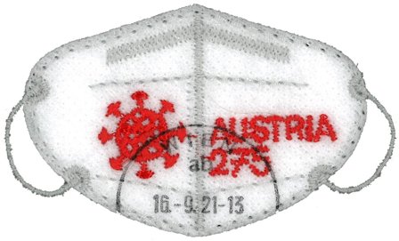 Østrig - Covid-19 maske - Stemplet miniark