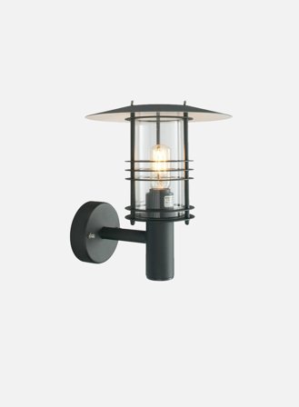 Stockholm 280 utelampe - sort/klar