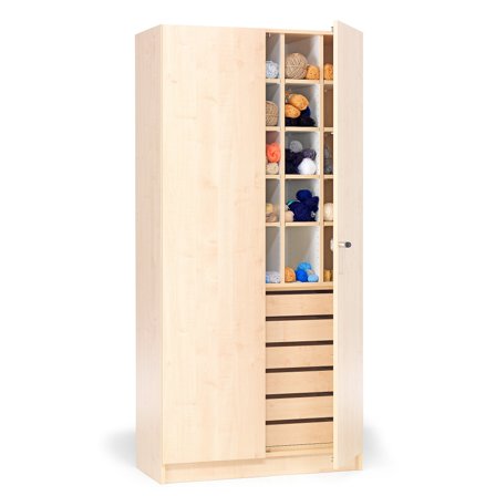 Kleiderschrank THEO, Schubkästen und Schubladen, 1000x470x2100 mm, Birke