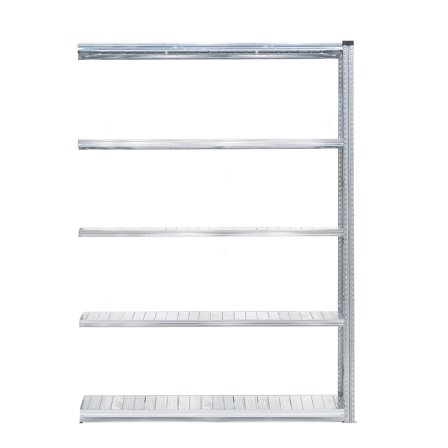 Regalsystem TRANSFORM, Anbaumodul mit 5 Böden, 2500 x 1500 x 320 mm, verzinkt