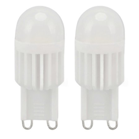 2 stk. G9 LED-pærer, dæmpbare, 180LM, 14 perler, dobbeltbenet G9-sokkelpærer til bordlampe, væglampe, lysekrone, 220V, 2W