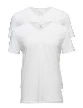 Mens Knit 2Pack Tsh T-shirts Short-sleeved Hvit Emporio Armani