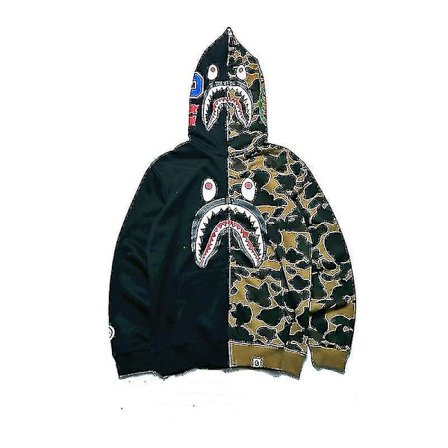 Bape Fashion Stitching Hooded Shark Sweatshirt/yt
