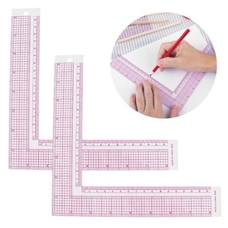 2 stk L-formet firkantet vinkelmåler, Syning Måler, L-form 9